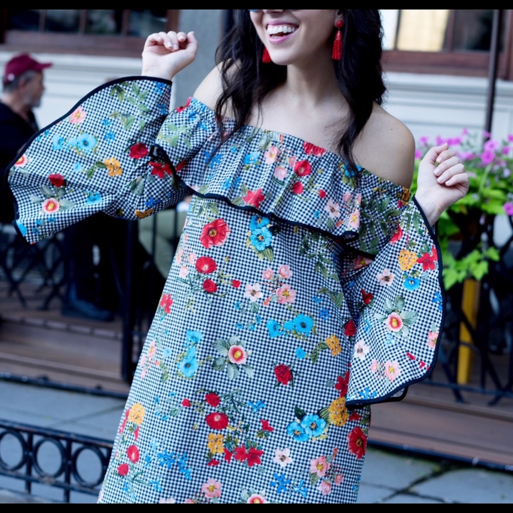 Gingham Floral ZARA Dress